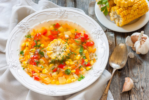 вкусные овощные блюда рецепты овощной суп из кукурузы и рыбы